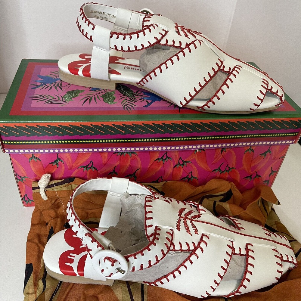 Farm Rio Red Palm Tree Sandal Size 8.5 NEW